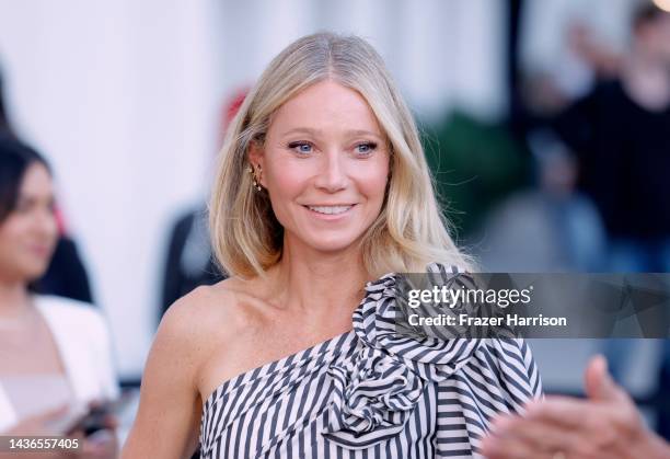 Gwyneth Paltrow attends Veuve Clicquot Celebrates 250th Anniversary with Solaire Exhibition on October 25, 2022 in Beverly Hills, California.