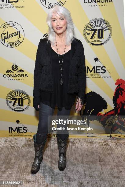 Emmylou Harris attends the Sun Records 70th Anniversary Event at Gibson Garage on October 25, 2022 in Nashville, Tennessee.