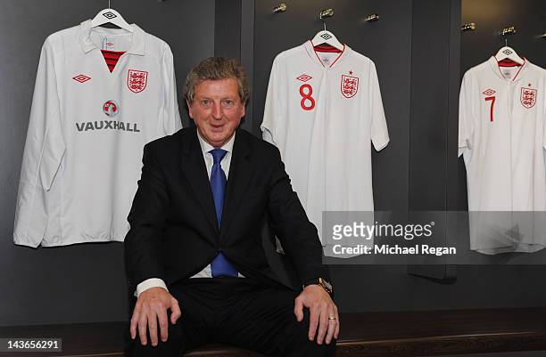 New England manager Roy Hodgson poses after a press conference at Wembley Stadium on May 1, 2012 in London, England.