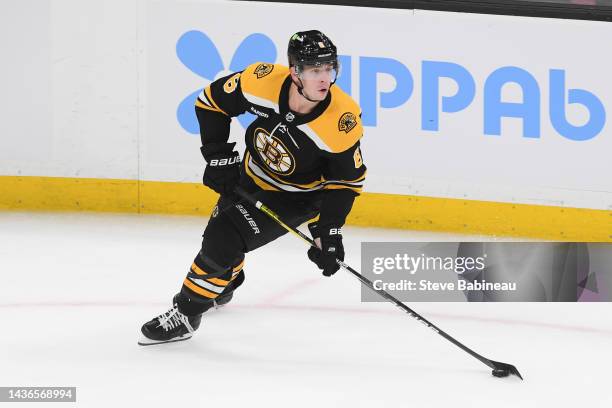 Mike Reilly of the Boston Bruins skates against the Dallas Stars at the TD Garden on October 25, 2022 in Boston, Massachusetts.