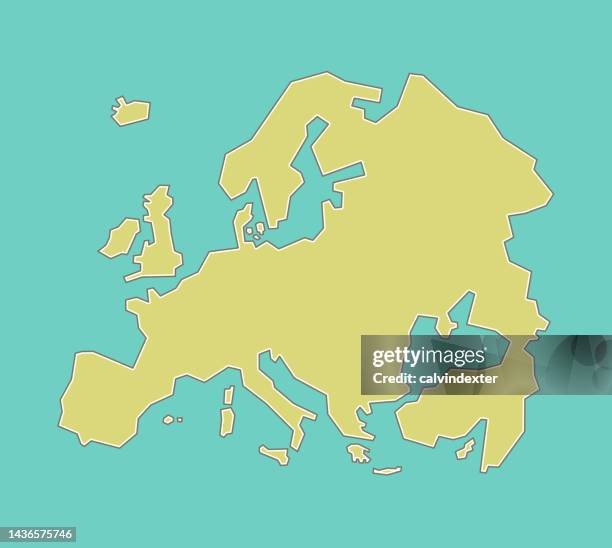 ilustraciones, imágenes clip art, dibujos animados e iconos de stock de mapa de europa con trazos editables - mapa europa