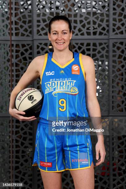 Alicia Froling of the Spirit poses for photo during the 2022-23 WNBL Season Launch at The Prince Hotel on October 26, 2022 in Melbourne, Australia.