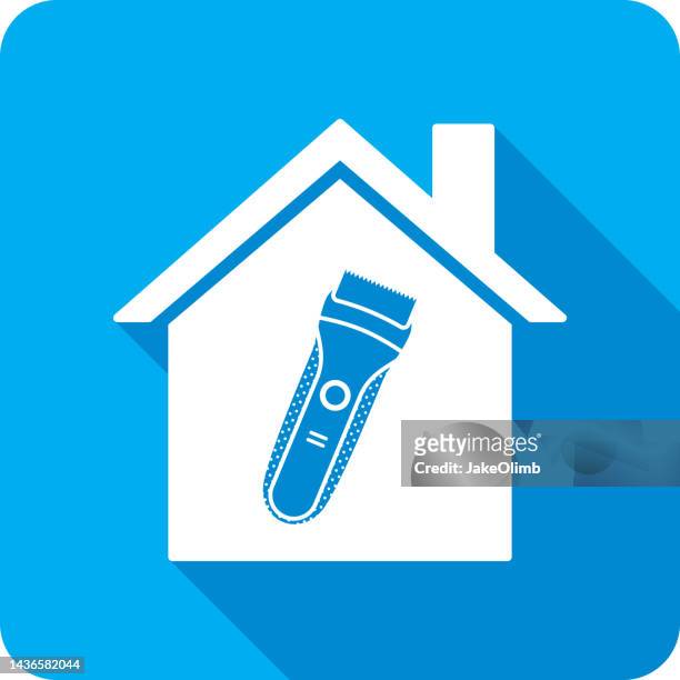 house electric razor icon silhouette 1 - beautiful hair at home stock illustrations