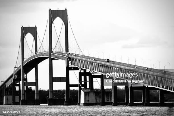 view of bridge in rhode island - rhode island bridge stock pictures, royalty-free photos & images