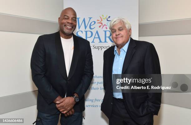 Alonzo Bodden and Jay Leno attend "May Contain Nuts! A Night Of Comedy" Benefiting WeSPARK Cancer Support Center at Skirball Cultural Center on...