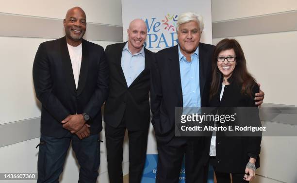 Alonzo Bodden, Brian Kiley, Jay Leno and Wendy Liebman attend "May Contain Nuts! A Night Of Comedy" Benefiting WeSPARK Cancer Support Center at...