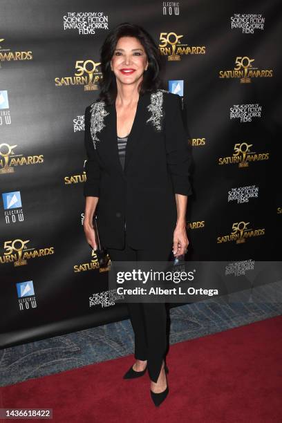 Shohreh Aghdashloo attends the 50th anniversary of The Saturn Awards at The Marriott Burbank Convention Center on October 25, 2022 in Burbank,...