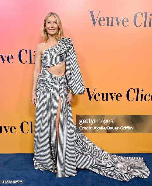 Gwyneth Paltrow attends Veuve Clicquot Celebrates 250th Anniversary with Solaire Exhibition on October 25, 2022 in Beverly Hills, California.