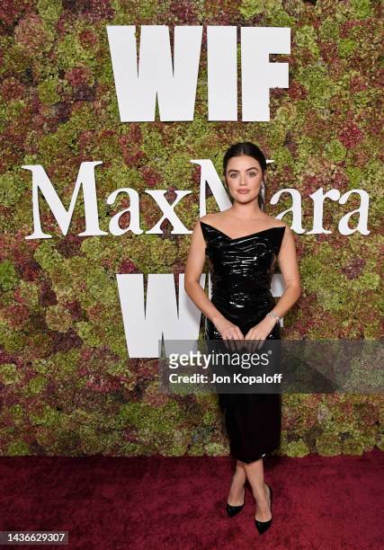 Lucy Hale, wearing Sportmax, attends the 2022 WIF Max Mara Face Of The Future Celebration at The West Hollywood EDITION on October 25, 2022 in West...