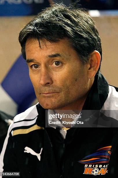 Brisbane Roar head coach Rado Vidosic looks on prior to the AFC Asian Champions League Group F match between FC Tokyo and Brisbane Roar at the...