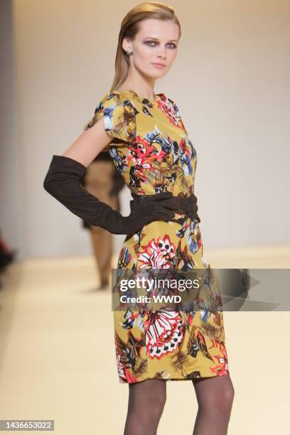 Model on the runway at Carolina Herrera's fall 2010 show at Bryant Park's Tent.