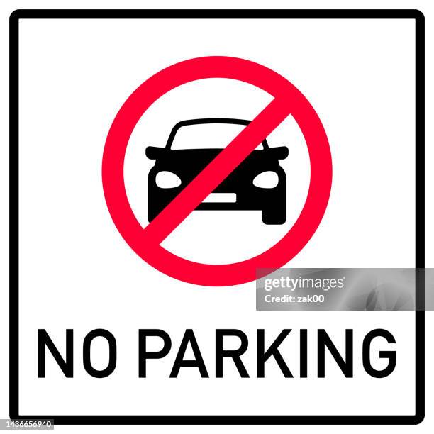 stockillustraties, clipart, cartoons en iconen met no parking sign - crossed out