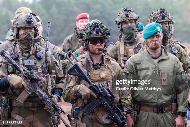 The NATO Enhanced Forward Presence Battalion Mechanised Infantry Brigade “Iron Wolf” prepare for a static display of Rifle Platoon attack by...