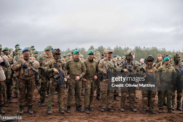The NATO Enhanced Forward Presence Battalion Mechanised Infantry Brigade “Iron Wolf” prepare for a static display of Rifle Platoon attack by...