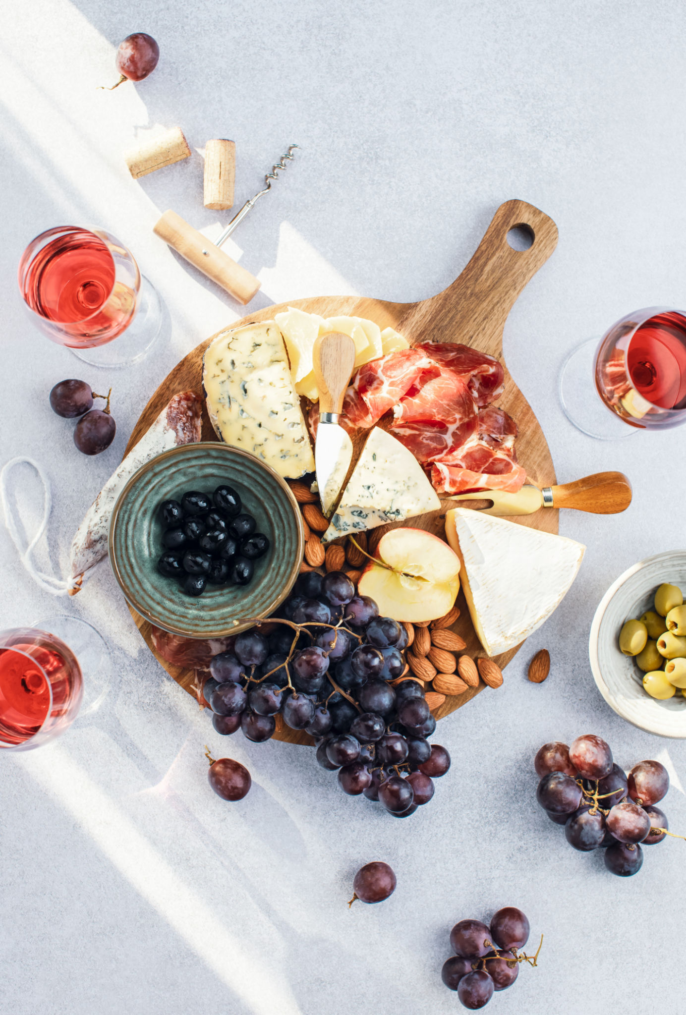 arranging charcuterie