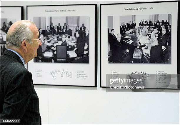 King Albert II of Belgium visits the EEC Commission on May 2, 2012 in Brussels, Belgium.