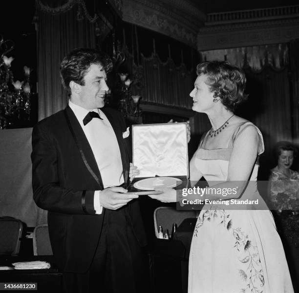British actor Albert Finney and British actress Anna Neagle attend the 14th British Academy Film Awards, London, England, 6th April 1961. Finney had...