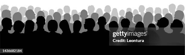 crowd (all people are complete, clipping paths hide the legs) - corporate celebration background stock illustrations