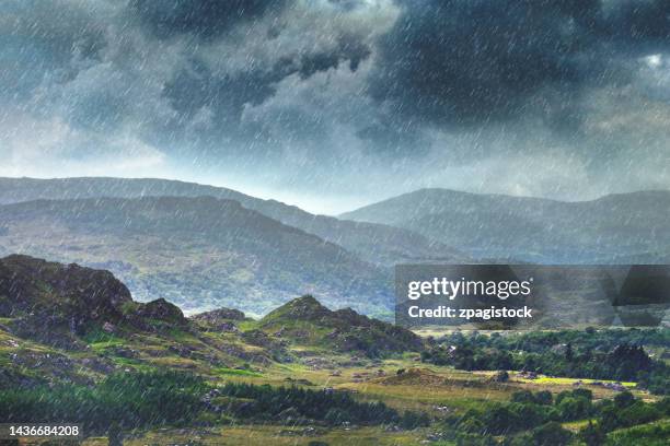 rain in ireland - county kerry stock pictures, royalty-free photos & images