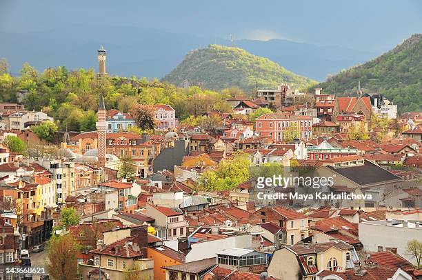 spring view of plovdiv hills in bulgaria - bulgaria fotografías e imágenes de stock