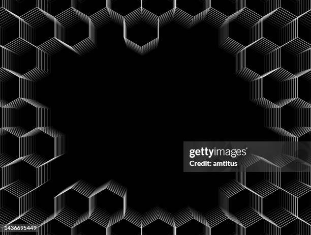 hexagons template - metal surface stock illustrations