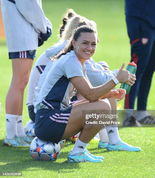 Katie McCabe of Arsenal during the Arsenal Women's training session at London Colney on October 26, 2022 in St Albans, England.
