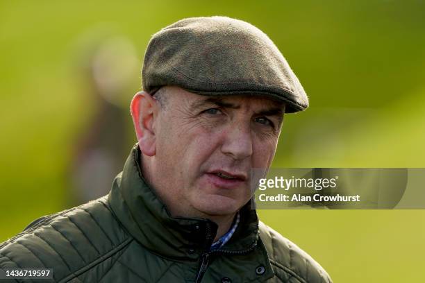 Fergal O'Brien poses at Chepstow Racecourse on October 26, 2022 in Chepstow, Wales.