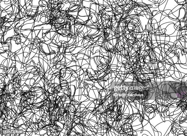 seamless doodle black and white pattern - rope texture stock illustrations