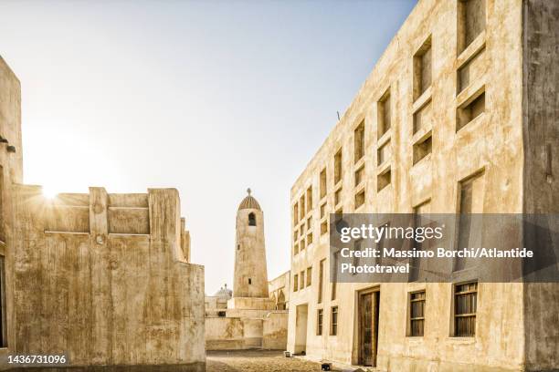 al souk district, a mosque - qatar door stock pictures, royalty-free photos & images