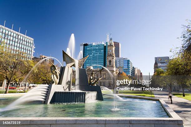 victoria square in adelaide - adelaide cbd stock pictures, royalty-free photos & images