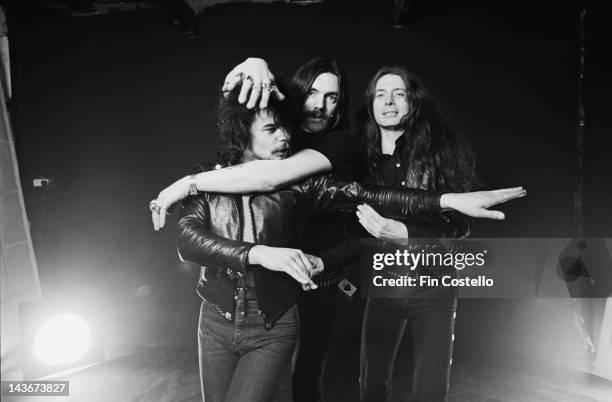 1st DECEMBER: Rock band Motorhead posed in London in December 1980. Left to right: Phil 'Philthy Animal' Taylor, Lemmy Kilmister and 'Fast' Eddie...