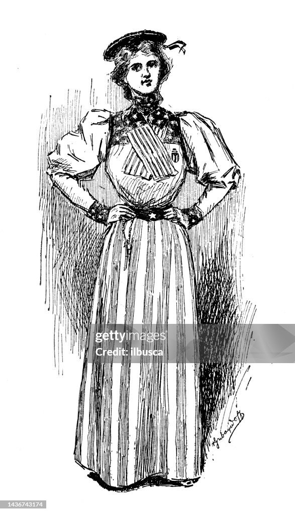 Antique image: Spanish American war, Woman patriot