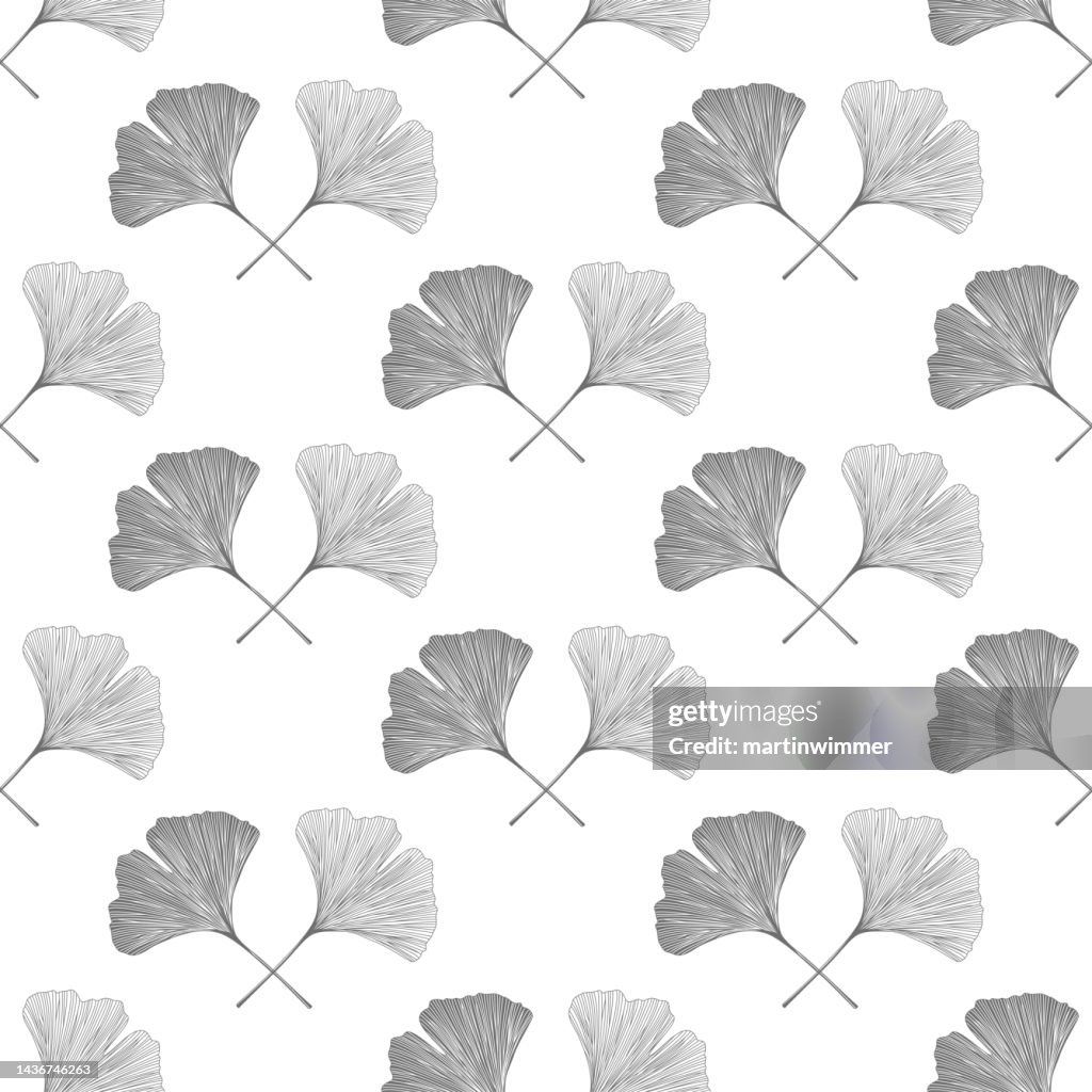Interlocking Gingko Pattern Seamless Ginkgo Pattern High-Res Vector Graphic - Getty Images