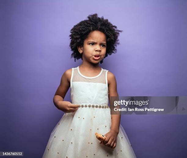 toddler girl acting like a diva - acting fotografías e imágenes de stock