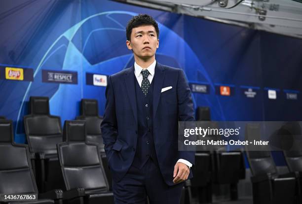 Steven Zhang of FC Internazionale attends before the UEFA Champions League group C match between FC Internazionale and Viktoria Plzen at San Siro...