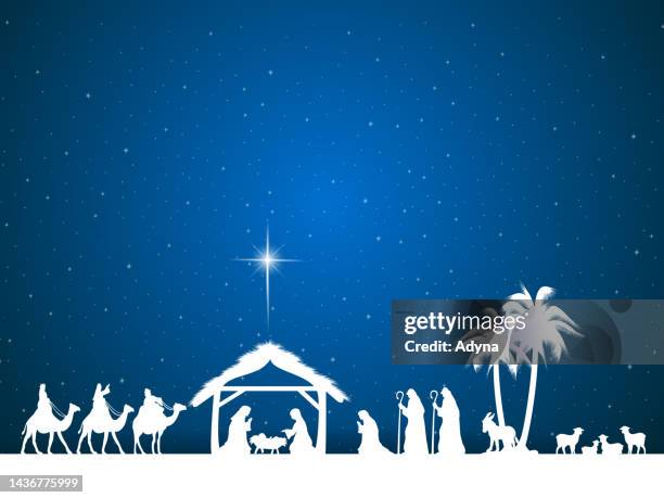 three wise men - jesus christ christmas stock illustrations