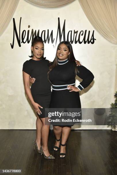 Dia and Donielle Nash attend the Neiman Marcus Holiday Launch and Fantasy Gift Event at Hollywood Athletic Club on October 25, 2022 in Hollywood,...