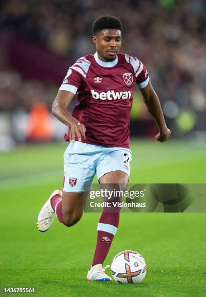 Ben Johnson of West Ham United during the Premier League match between West Ham United and AFC Bournemouth at London Stadium on October 24, 2022 in...