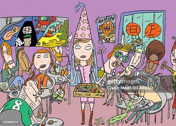 fadinha - man throwing up stock illustrations