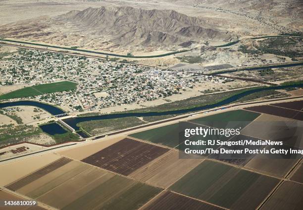 Morelos Dam at US-Mexico Border is the final dam on the Colorado River on October 24, 2022 in Mexicali, Mexico. Morelos Dam diverts allotted water...
