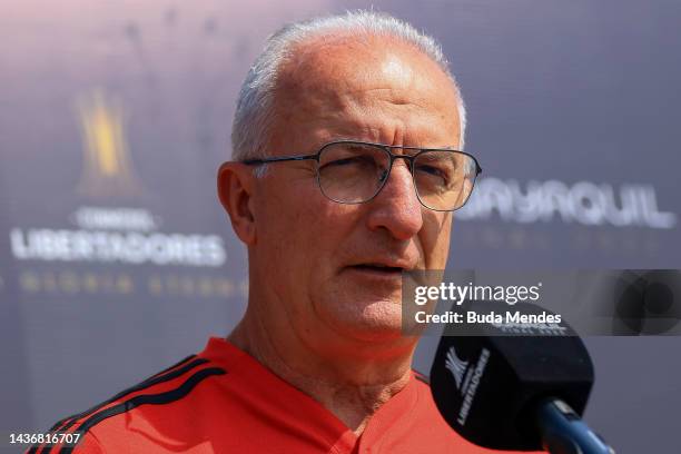 Dorival Junior, head coach of Flamengo arrives at Simon Bolivar Air Base on October 26, 2022 in Guayaquil, Ecuador. Flamengo and Athletico Paranaense...