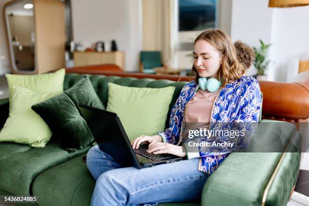 confident businesswoman working in office - hipster developer stock pictures, royalty-free photos & images