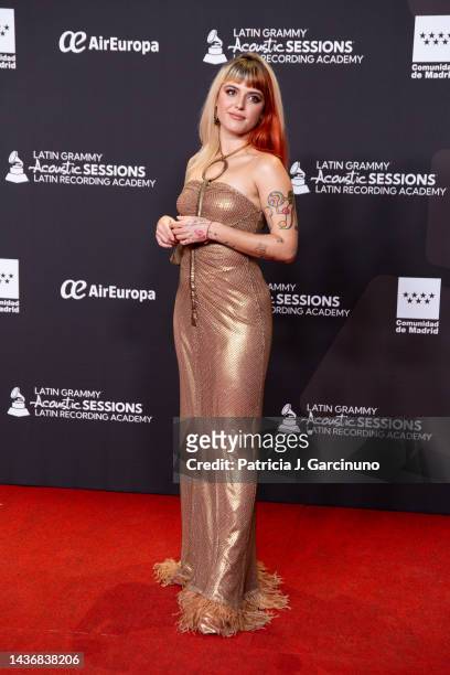 Alba Reche attends the Latin Grammy Acoustic Sessions photocall at Las Ventas Bullring on October 26, 2022 in Madrid, Spain.