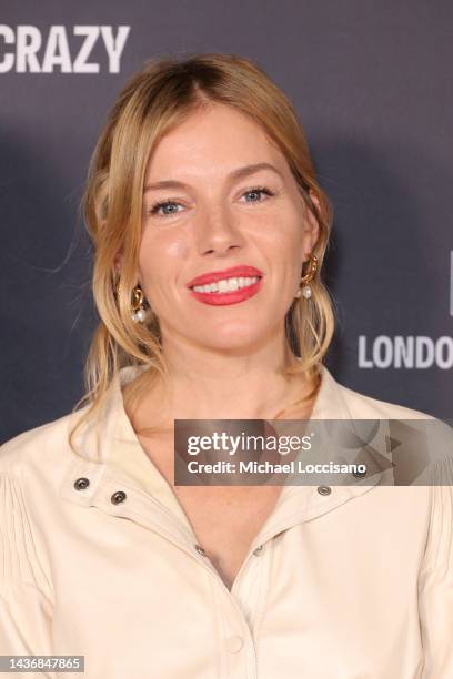 Sienna Miller attends the opening night of the play "Straight Line Crazy" at The Shed on October 26, 2022 in New York City.