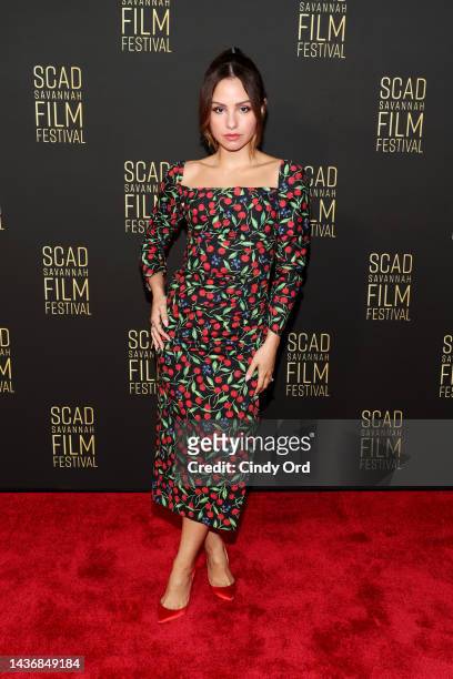 Aimee Carrero attends the Red Carpet And Gala Screening of "The Menu" during the 25th SCAD Savannah Film Festival on October 26, 2022 in Savannah,...