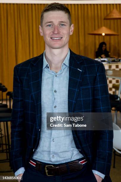 James McDonald in the TAB Marquee during media preview day in the Birdcage at Flemington Racecourse on October 27, 2022 in Melbourne, Australia.