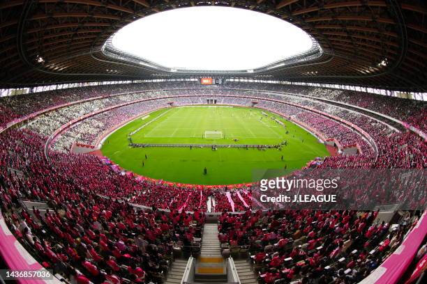 General view prior to the J.LEAGUE YBC Levain Cup final between Cerezo Osaka and Sanfrecce Hiroshima at National Stadium on October 22, 2022 in...