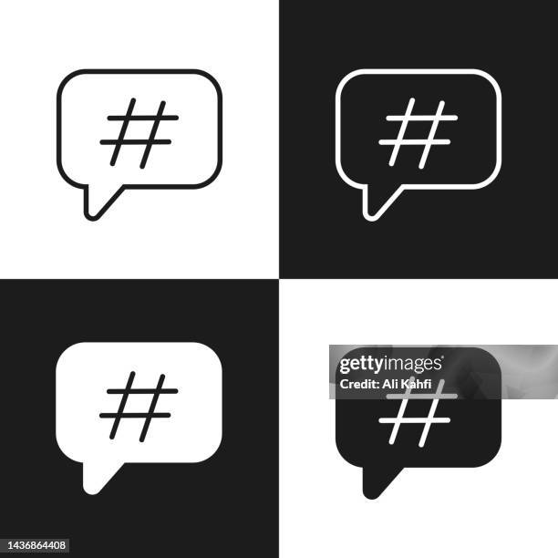 hashtag vector icon - facebook feed stock illustrations