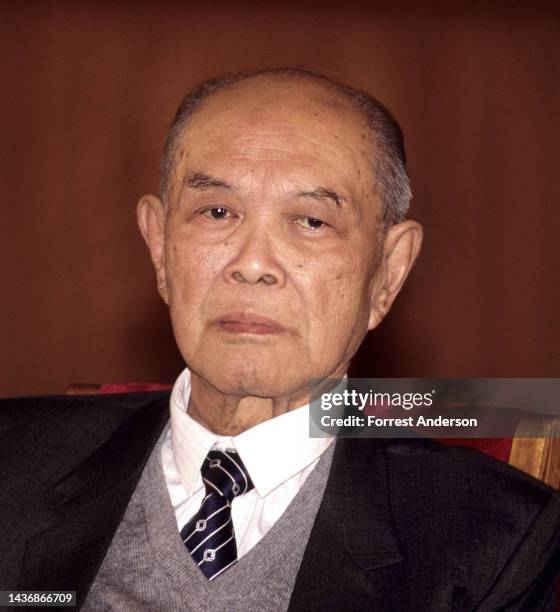 Portrait of Chinese Vice Premier Yao Yilin, National Day reception, Great Hall of the People, Beijing, China, 1990s.