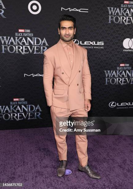 Kumail Nanjiani attends Marvel Studios' "Black Panther: Wakanda Forever" premiere at Dolby Theatre on October 26, 2022 in Hollywood, California.